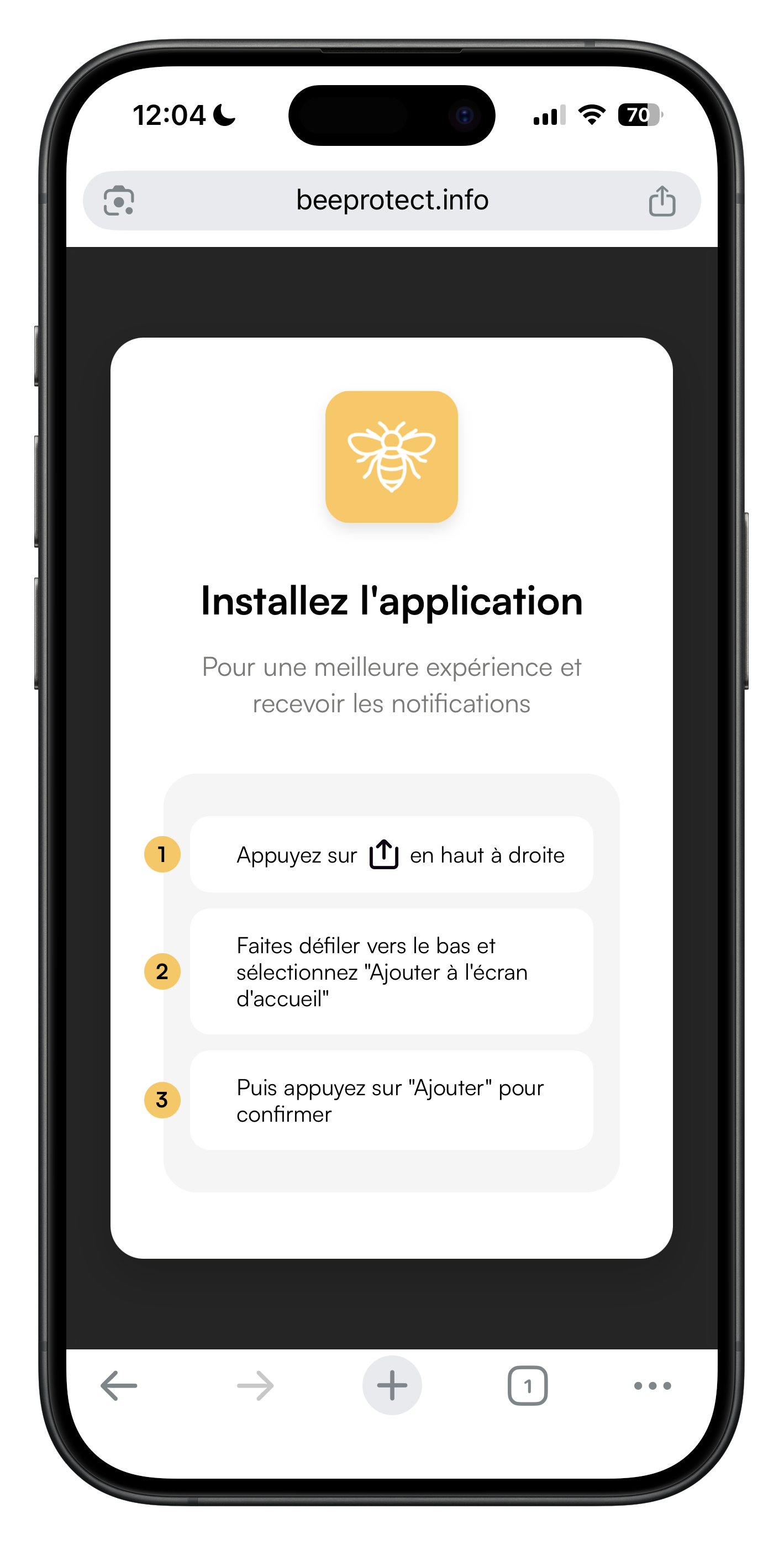 Capture d’écran, Chrome sur iPhone, menu Partager