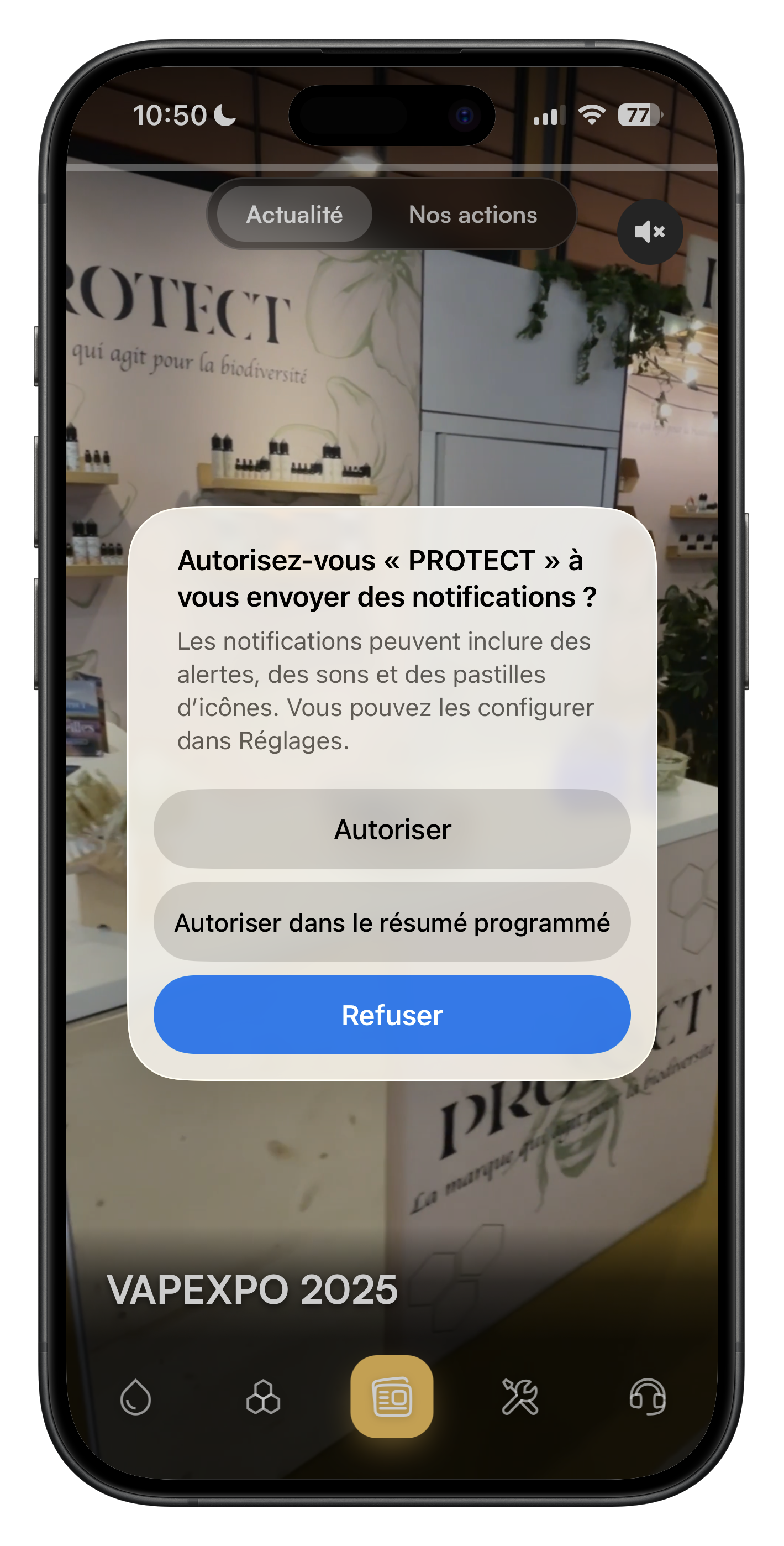 Capture d’écran, étape 5, réglages des notifications sur iPhone